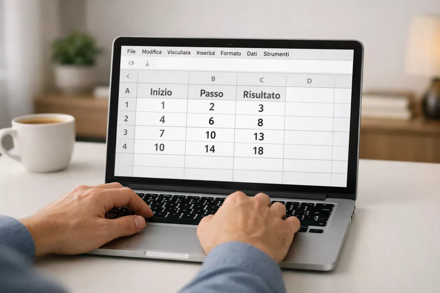 Tabella progressione metodo Masaniello su foglio di calcolo